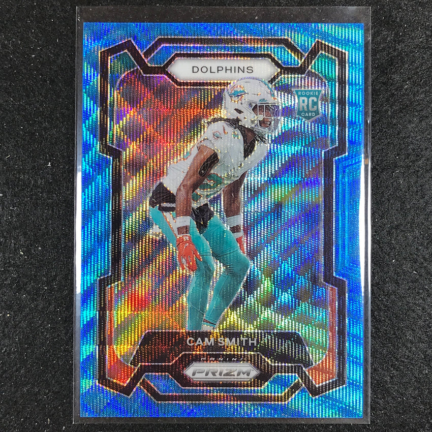2023 Prizm Football Cam Smith Rookie Base Blue Wave 16/199