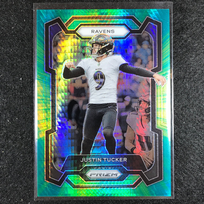 2023 Prizm Football Justin Tucker Base Hyper 148/175