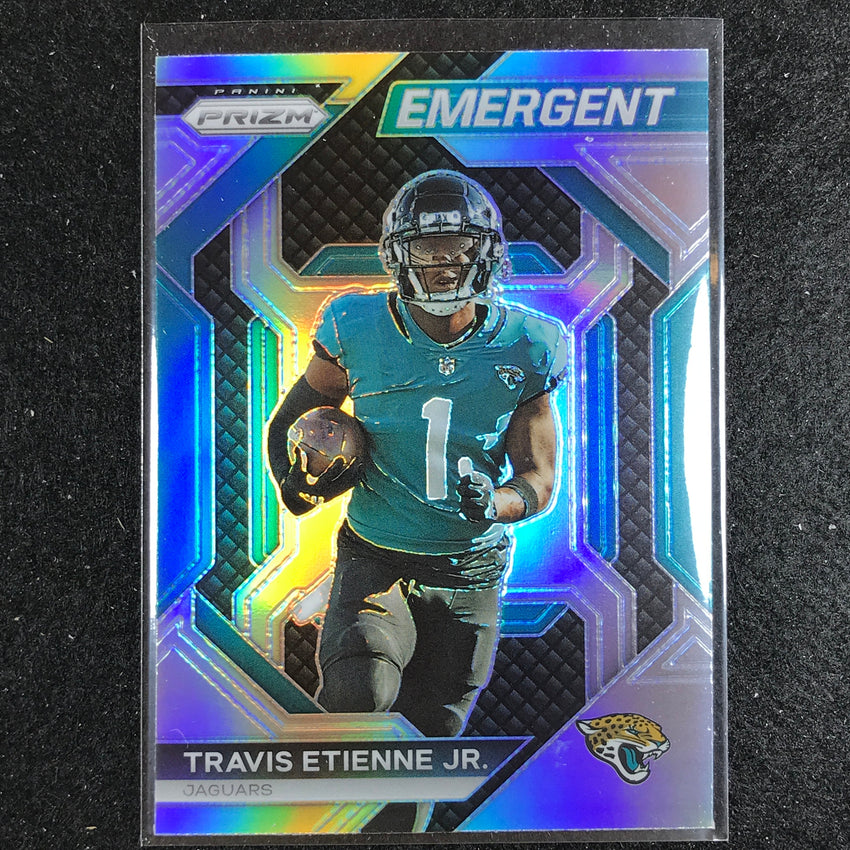 2023 Prizm Football TRAVIS ETIENNE JR. Emergent Silver Prizm #16