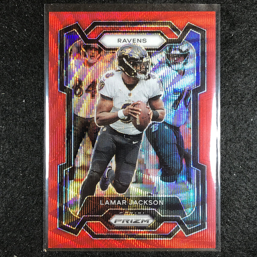 2023 Prizm Football Lamar Jackson Base Red Wave 96/149