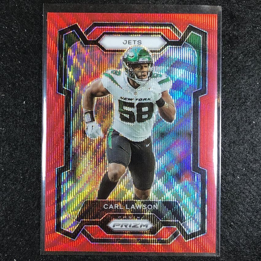2023 Prizm Football Carl Lawson Base Red Wave 30/149