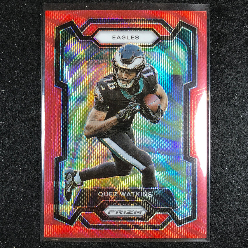 2023 Prizm Football Quez Watkins Base Red Wave 20/149