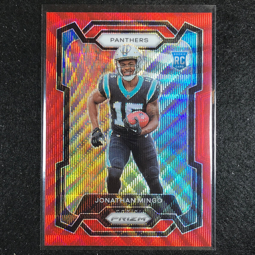 2023 Prizm Football Jonathan Mingo Rookie Base Red Wave 92/149