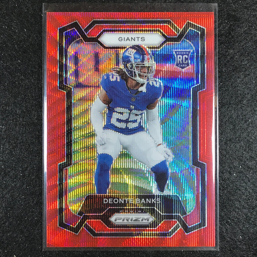 2023 Prizm Football Deonte Banks Rookie Base Red Wave 108/149