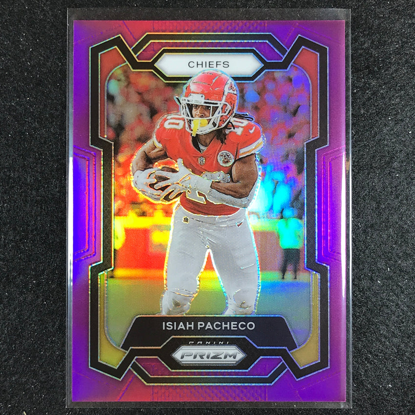 2023 Prizm Football Isiah Pacheco Base Purple 21/125