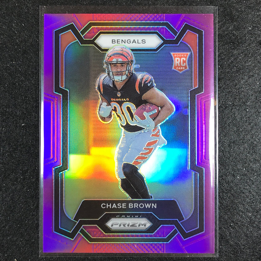 2023 Prizm Football Chase Brown Rookie Base Purple 60/125