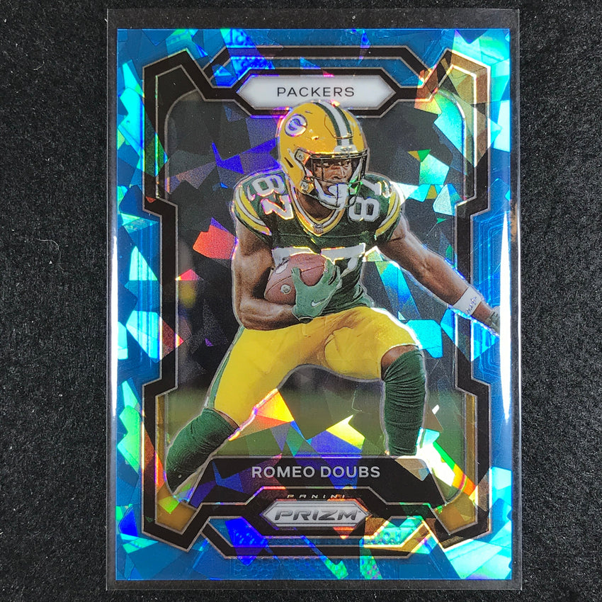 2023 Prizm Football Romeo Doubs Base Blue Ice 46/99