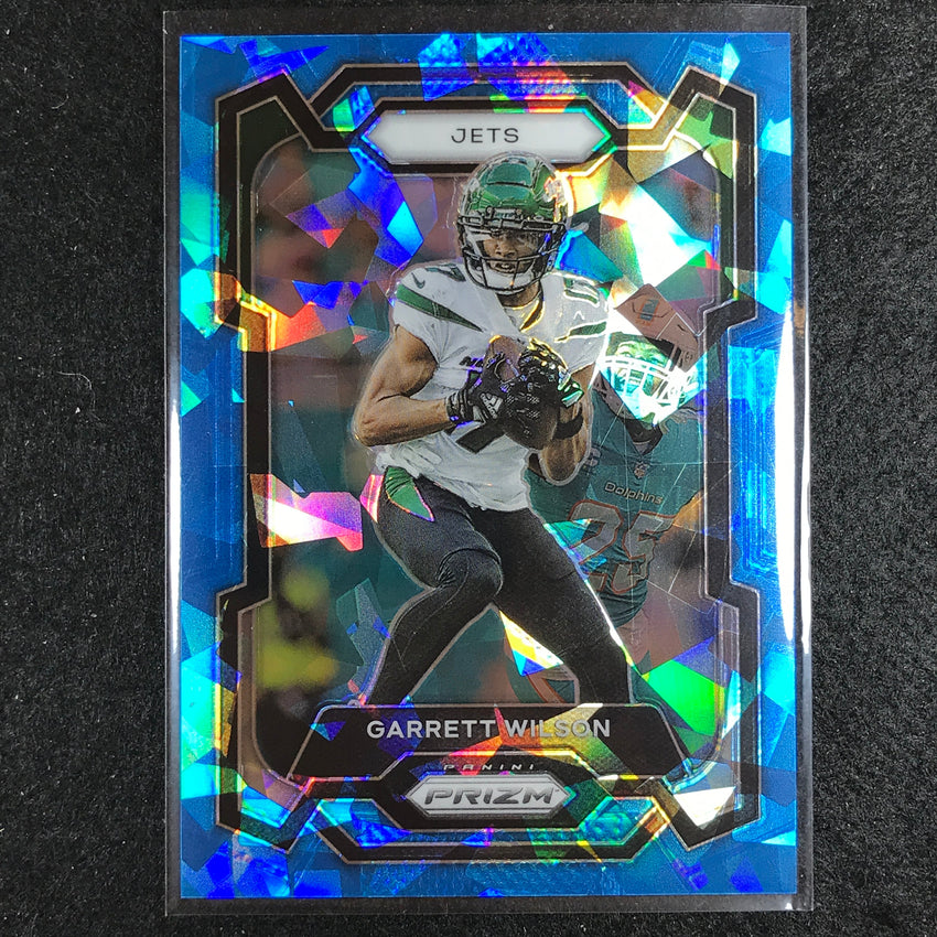 2023 Prizm Football Garrett Wilson Base Blue Ice 47/99