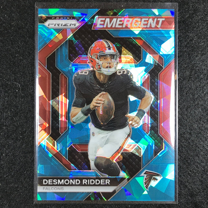 2023 Prizm Football Desmond Ridder Emergent Blue Ice 9/99