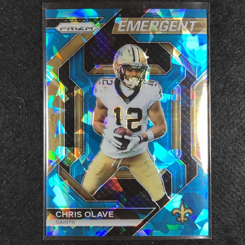 2023 Prizm Football Chris Olave Emergent Blue Ice 7/99