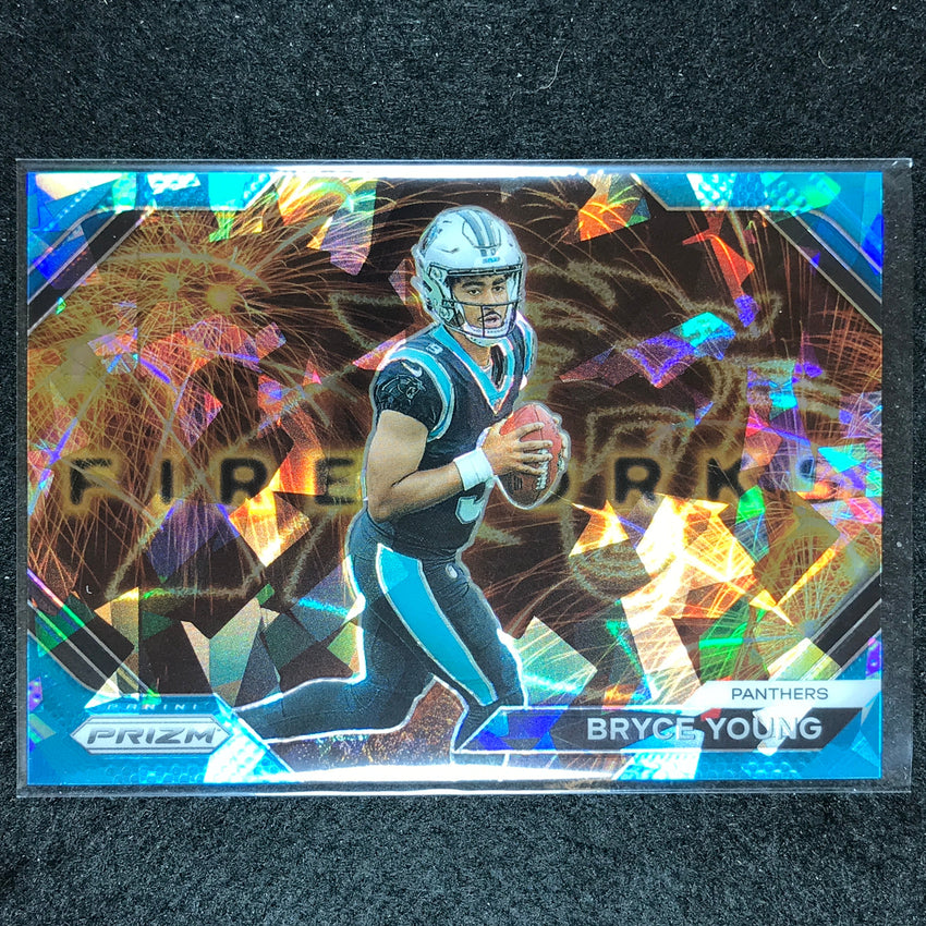 2023 Prizm Football Bryce Young Rookie Fireworks Blue Ice 58/99