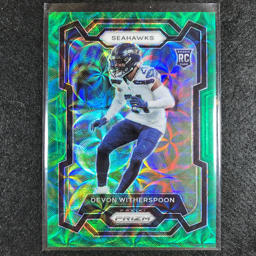 2023 Prizm Football Devon Witherspoon Rookie Base Green Scope 49/75