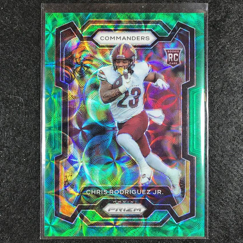 2023 Prizm Football Chris Rodriguez Jr. Rookie Base Green Scope 7/75