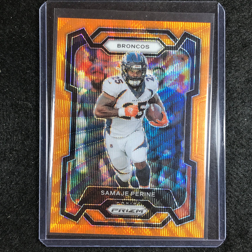 2023 Prizm Football Samaje Perine Base Orange Wave 52/60