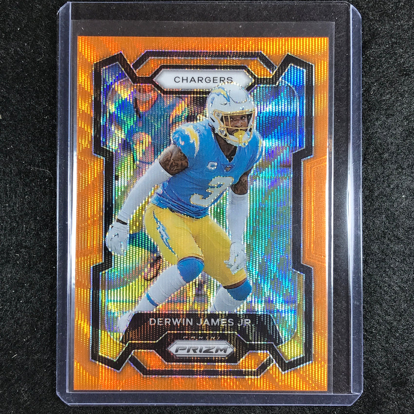 2023 Prizm Football Derwin James Jr. Base Orange Wave 60/60