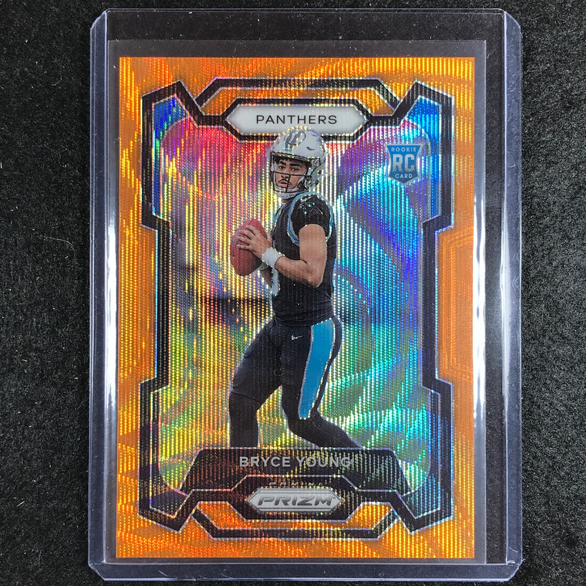 2023 Prizm Football Bryce Young Rookie Base Orange Wave 11/60