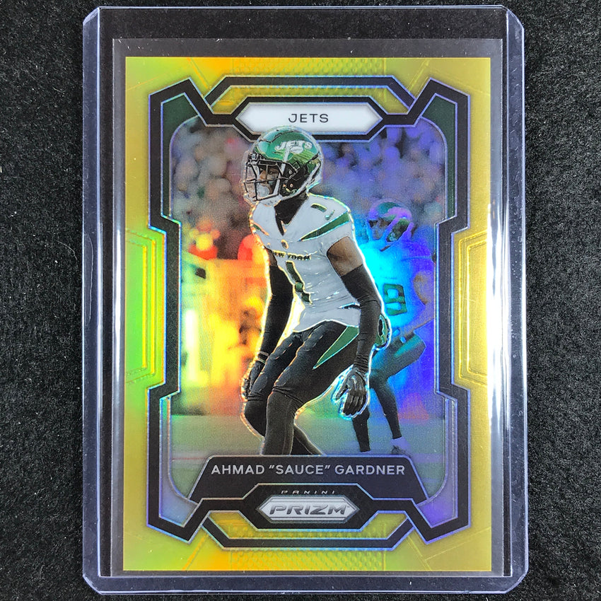2023 Prizm Football Ahmad Sauce Gardner Base Gold 1/10