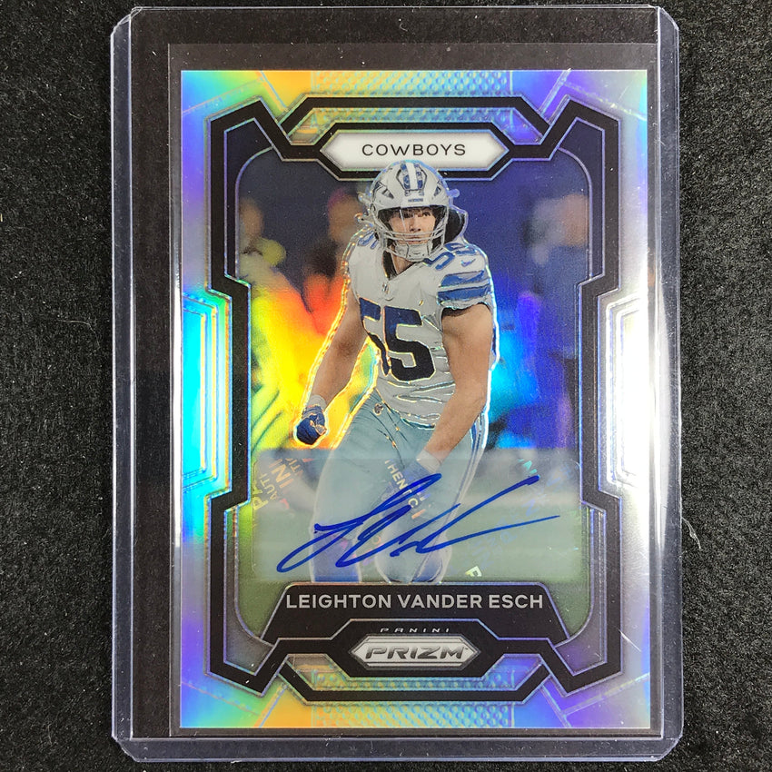 2023 Prizm Football LEIGHTON VANDER ESCH Base Auto Silver Prizm #76