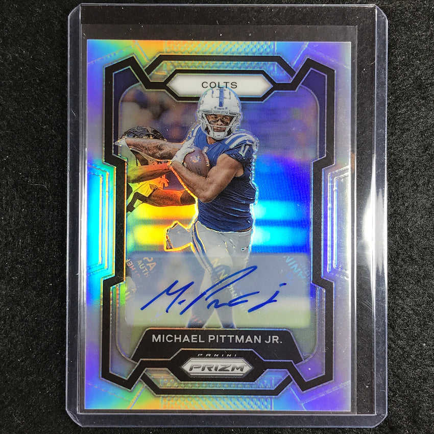 2023 Prizm Football Michael Pittman Jr. Base Auto Silver Prizm No 129