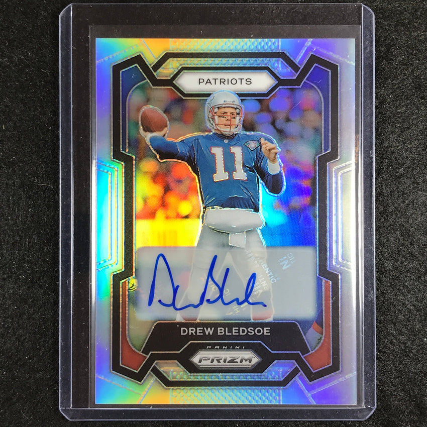 2023 Prizm Football Drew Bledsoe Base Auto Silver Prizm No 203