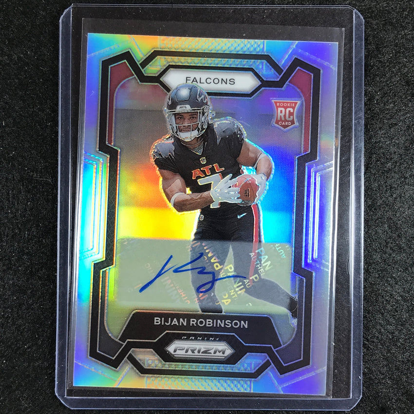 2023 Prizm Football Bijan Robinson Base Rookie Auto Silver Prizm No 305