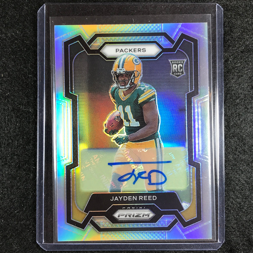 2023 Prizm Football Jayden Reed Base Rookie Auto Silver Prizm No 334