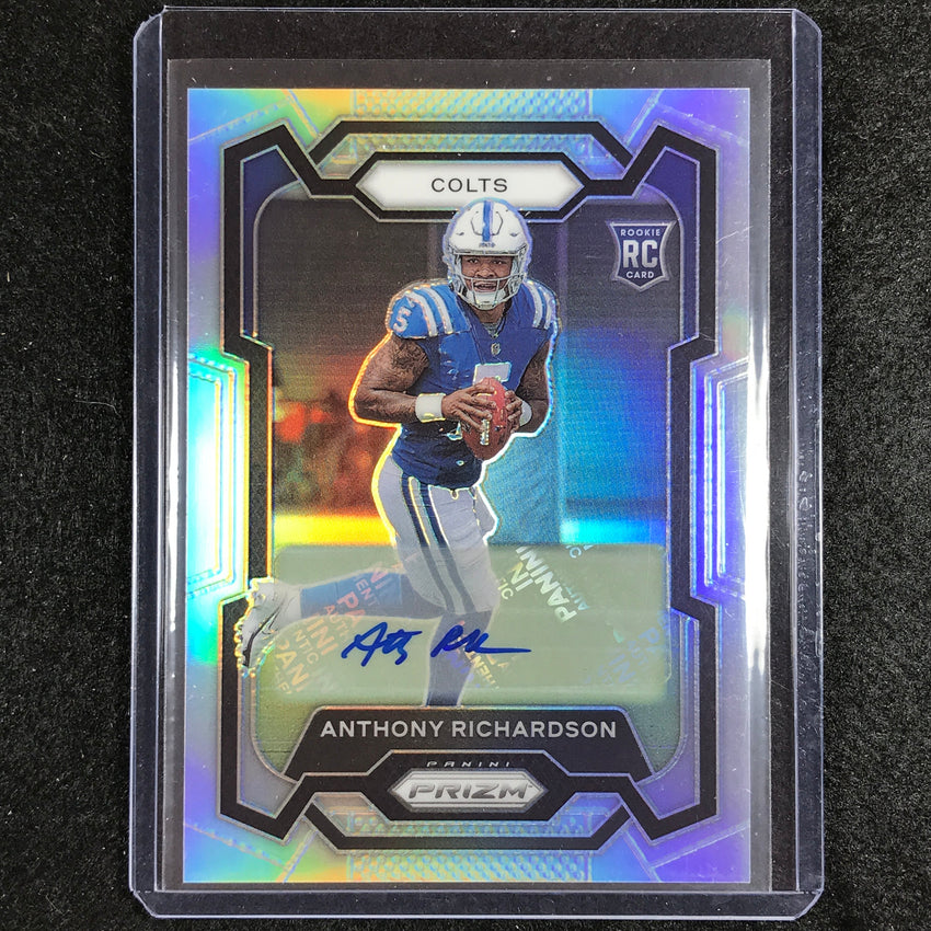 2023 Prizm Football Anthony Richardson Base Rookie Auto Silver Prizm No 343