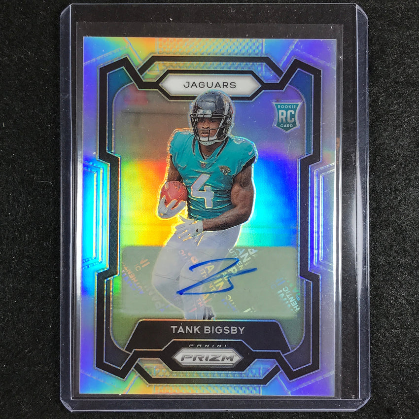 2023 Prizm Football TANK BIGSBY Base Rookie Auto Silver Prizm #348