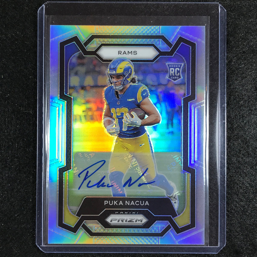 2023 Prizm Football Puka Nacua Base Rookie Auto Silver Prizm No 357