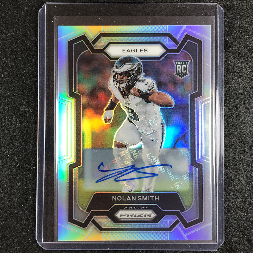 2023 Prizm Football Nolan Smith Base Rookie Auto Silver Prizm No 382