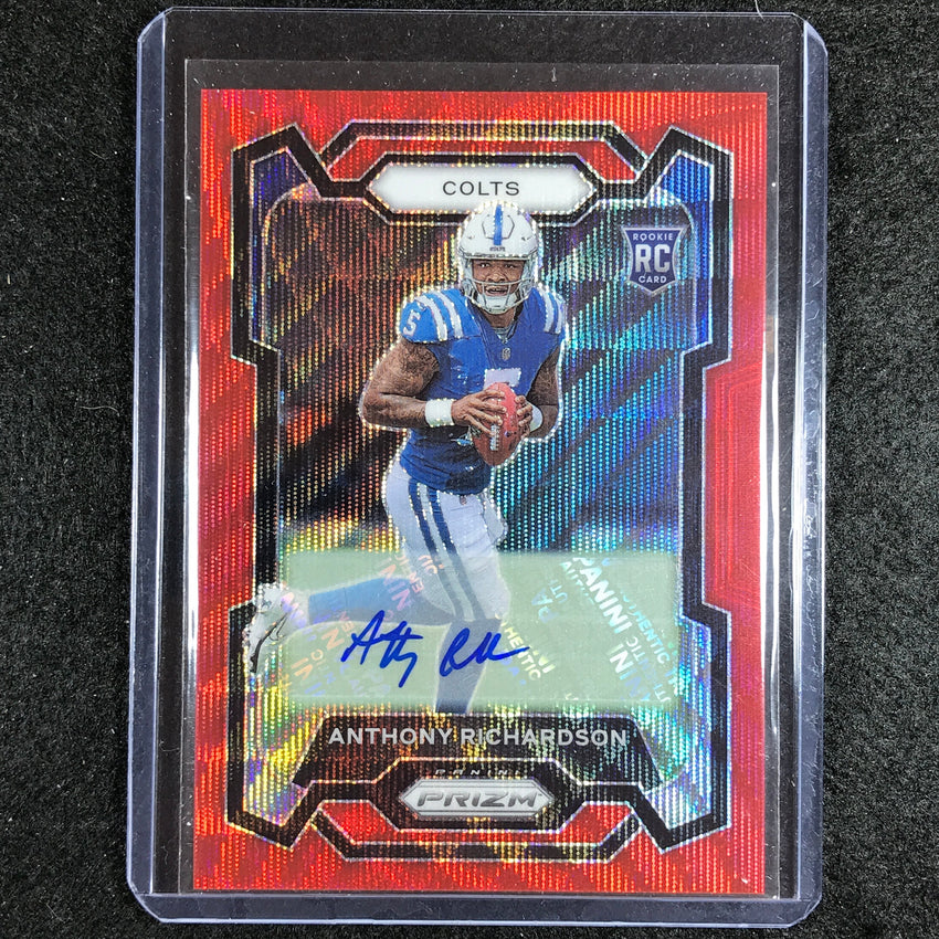2023 Prizm Football Anthony Richardson Base Rookie Auto Red Wave 78/149