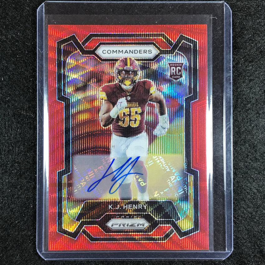 2023 Prizm Football K.j. Henry Base Rookie Auto Red Wave 117/149
