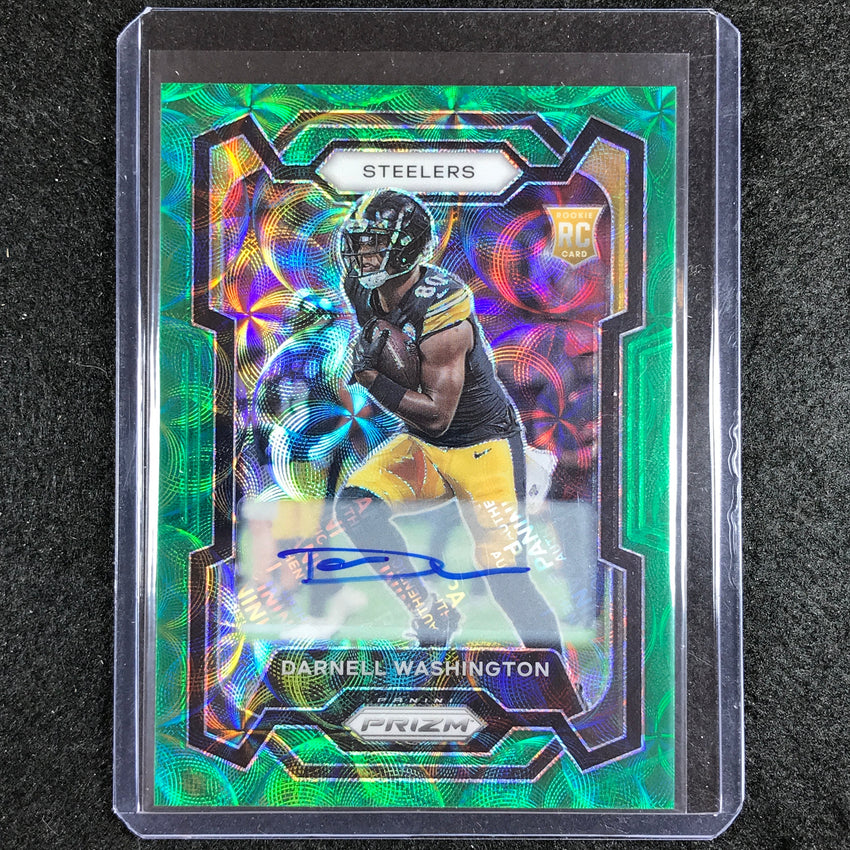 2023 Prizm Football Darnell Washington Base Rookie Auto Green Scope 30/75