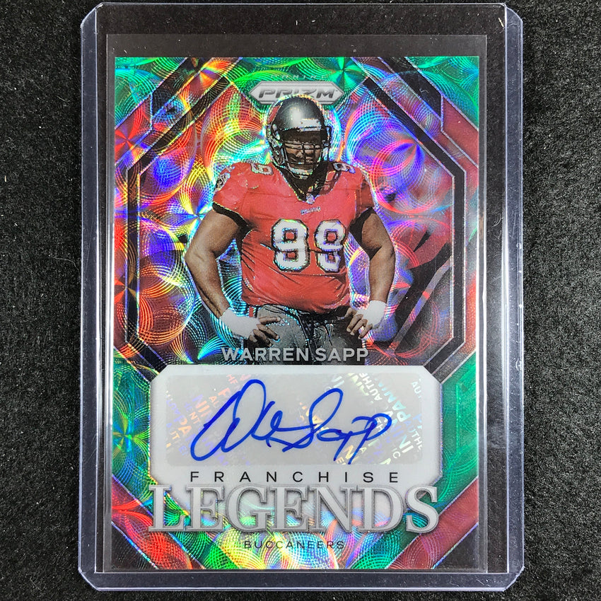2023 Prizm Football Warren Sapp Franchise Legends Auto Green Scope 8/75