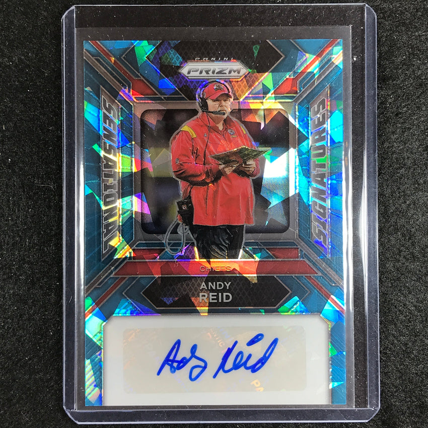 2023 Prizm Football Andy Reid Sensational Signatures Auto Cracked Ice 52/99