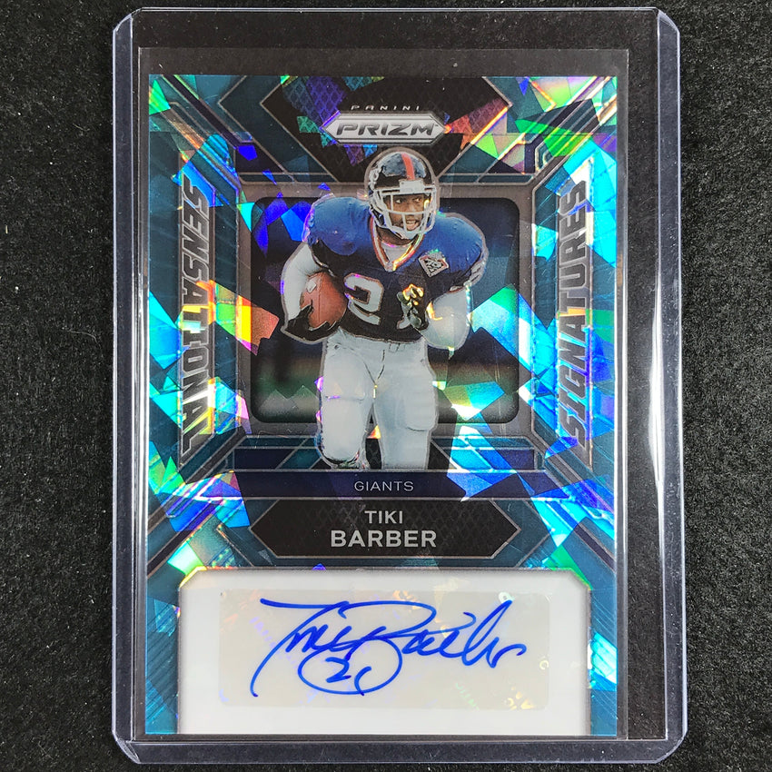2023 Prizm Football Tiki Barber Sensational Signatures Auto Cracked Ice 54/99