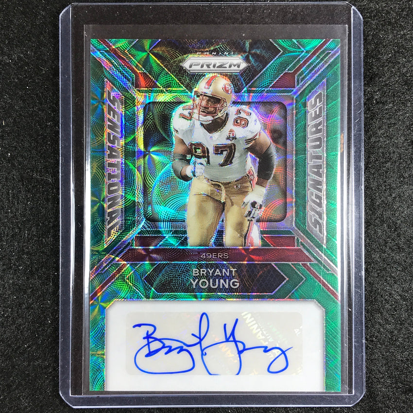 2023 Prizm Football Bryant Young Sensational Signatures Auto Green Scope 59/75