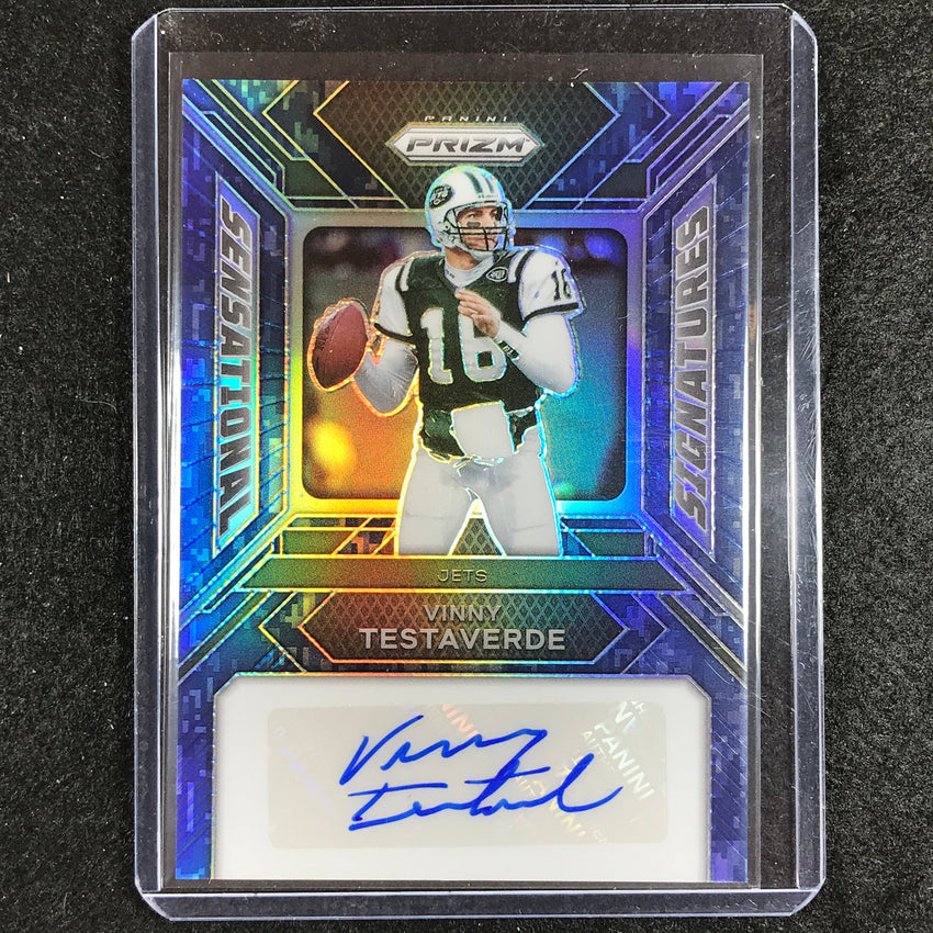 2023 Prizm Football Vinny Testaverde Sensational Signatures Auto Navy Camo 15/25