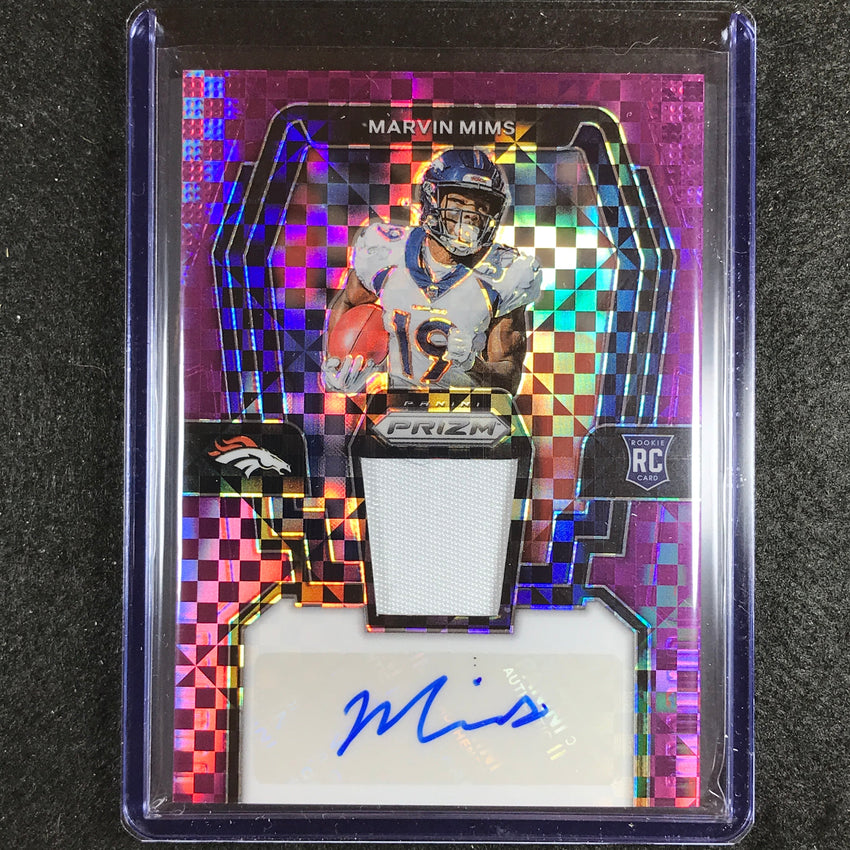 2023 Prizm Football Marvin Mims Rookie Jersey Auto Purple Power 27/49