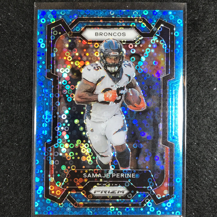 2023 Prizm Football Samaje Perine Base No Huddle Blue 66/95
