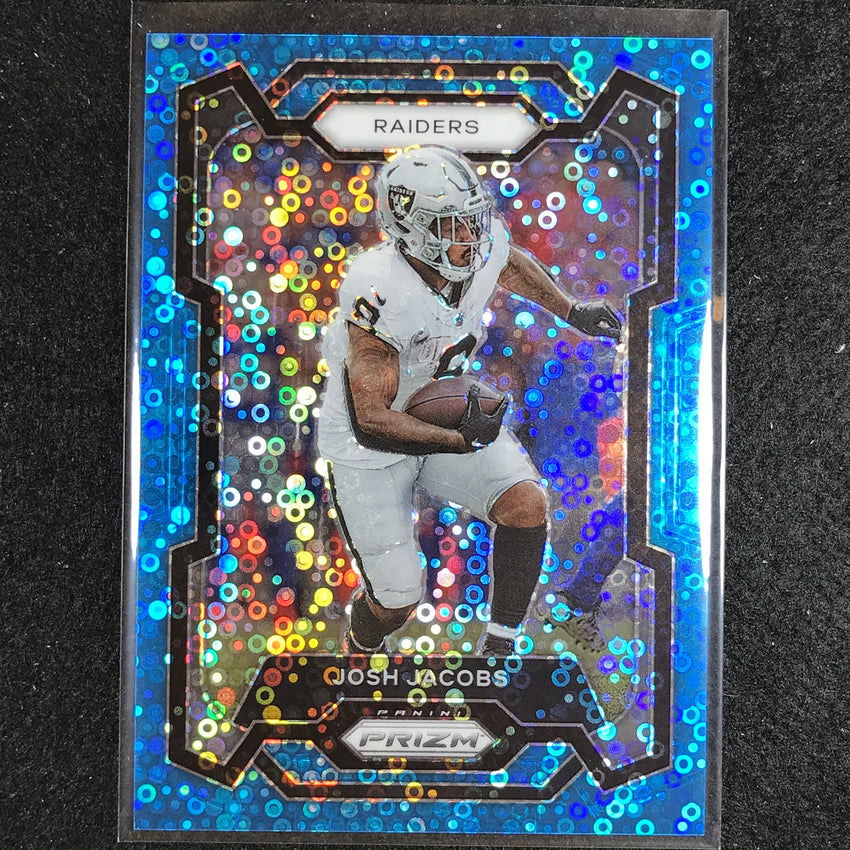2023 Prizm Football Josh Jacobs Base No Huddle Blue 7/95
