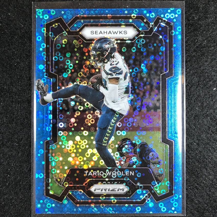 2023 Prizm Football Tariq Woolen Base No Huddle Blue 34/95