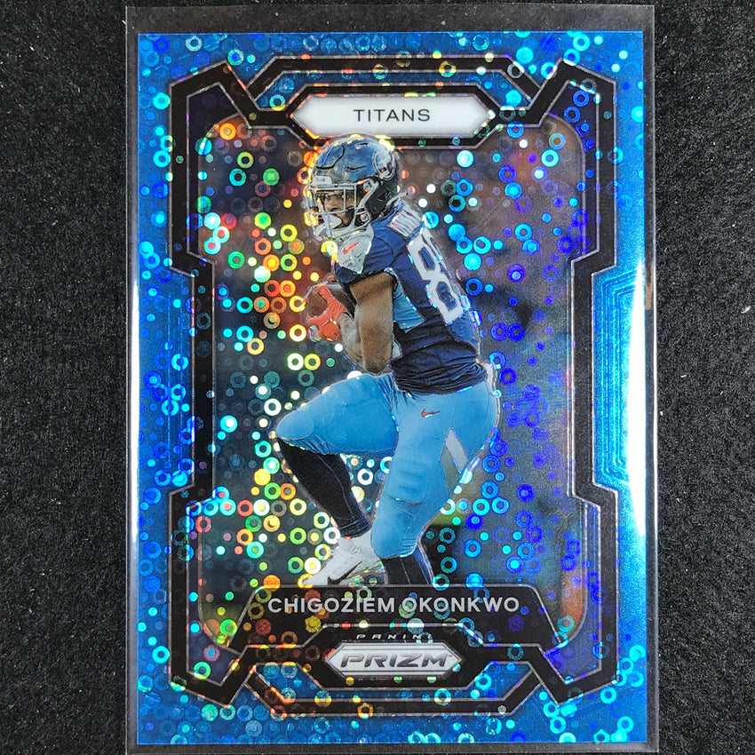 2023 Prizm Football Chigoziem Okonkwo Base No Huddle Blue 37/95
