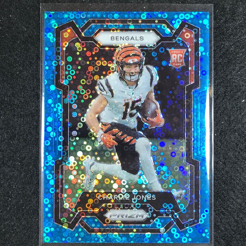 2023 Prizm Football Charlie Jones Rookie Base No Huddle Blue 16/95