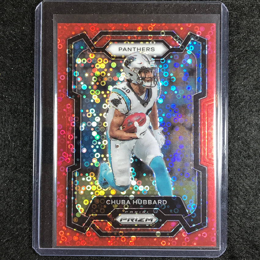 2023 Prizm Football Chuba Hubbard Base No Huddle Red 26/70