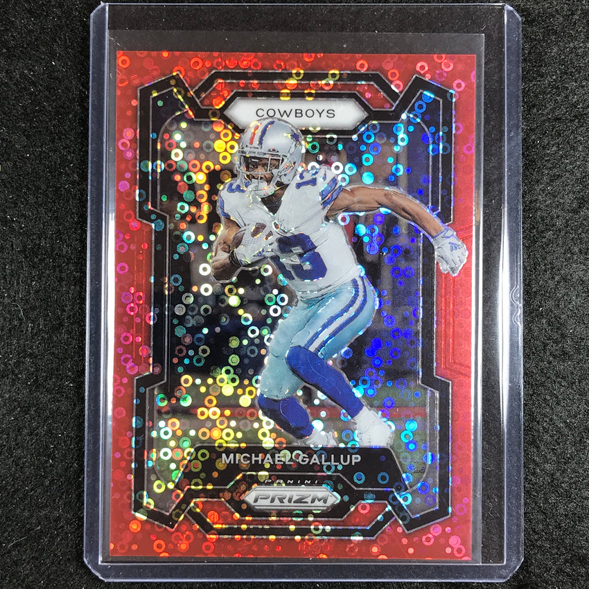 2023 Prizm Football Michael Gallup Base No Huddle Red 3/70
