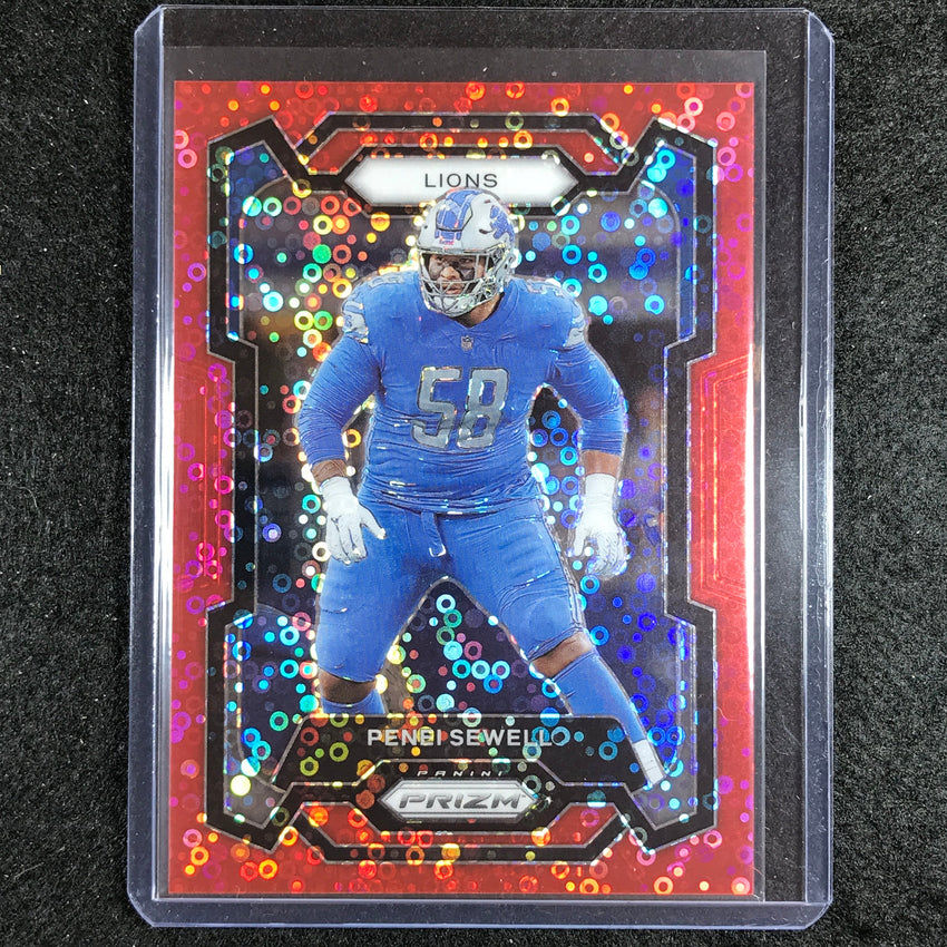 2023 Prizm Football Penei Sewell Base No Huddle Red 66/70