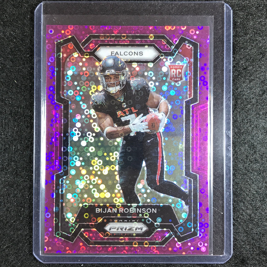 2023 Prizm Football Bijan Robinson Rookie Base No Nuddle Purple 14/35