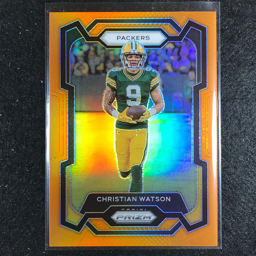 2023 Prizm Football Christian Watson Base Orange 213/249