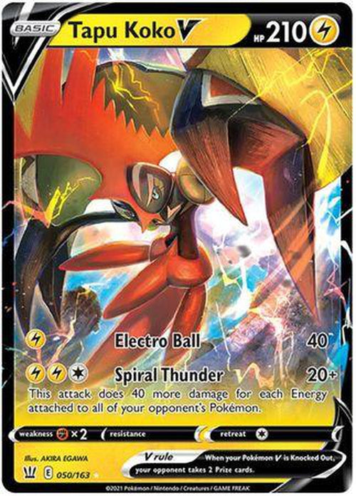 Tapu Koko V - 50/163 - Ultra Rare - Battle Styles-Cherry Collectables